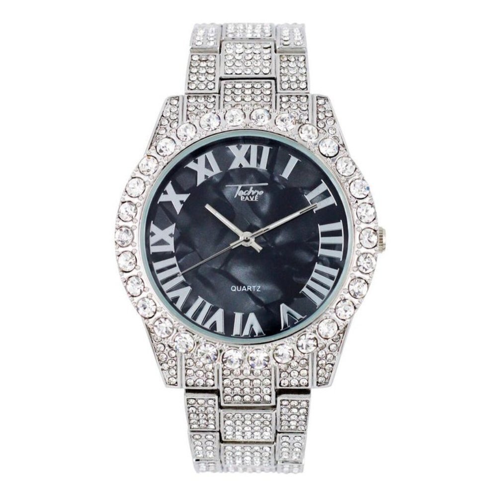 Iced Out White Gold CZ Watch Urban Jewelry Hip Hop